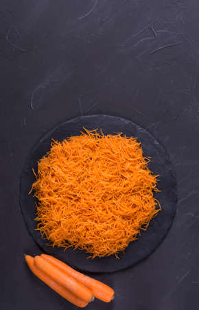 Fresh grated carrot traditional appetizer asian style delicious foodの写真素材