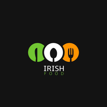 Irish food icon template.Spoon,knife and fork icon vector illustrationのイラスト素材