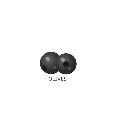 Olives. Black olives isolated over white background Vector illustrationのイラスト素材