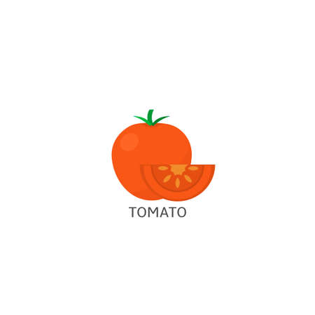 Tomato. Red Tomato isolated over white background Vector illustrationのイラスト素材