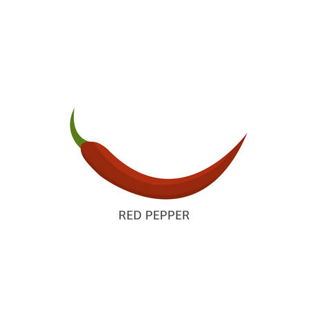 Pepper. Red chilli pepper isolated Vector illustrationのイラスト素材