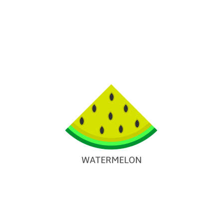 Watermelon. Yellow Watermelon icon isolated, Summer time concept Vector illustrationのイラスト素材