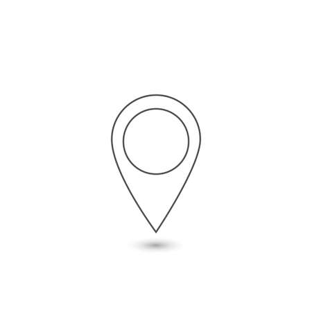 Outline Map pin icon. Location mark thin line sign, destination symbol Vector illustrationのイラスト素材