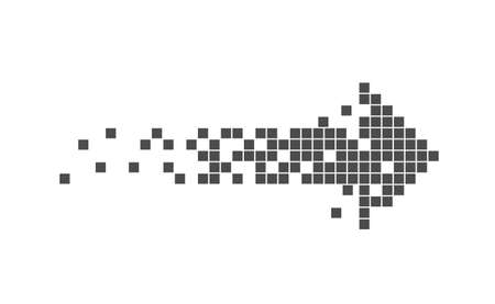 Pixel Arrow sign. Halftone style, Vector illustrationのイラスト素材
