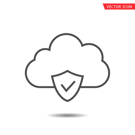 Security shield with cloud icon. Cloud storage data protection icon Security concept, Vector illustrationのイラスト素材