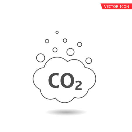 CO2 cloud icon. Carbon emissions reduction, Vector illustrationのイラスト素材