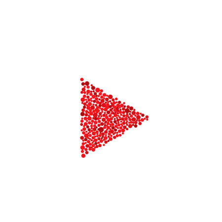Red Play button. Abstract dots triangle, Vector illustrationのイラスト素材