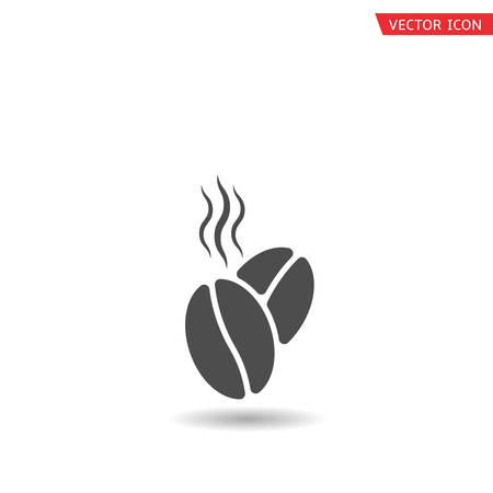 Hot Coffee beans with steam icon isolated over white background.のイラスト素材