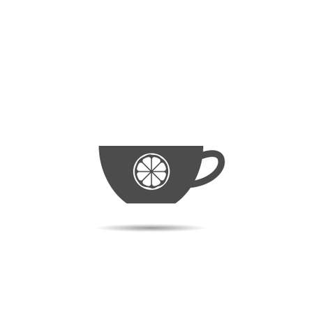 Cup of tea with lemon sign. Vector illustrationのイラスト素材