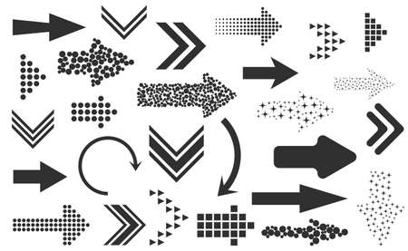Arrow icon set. Arrows. Pointer signs Navigation and direction symbols Vector illustrationのイラスト素材