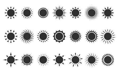 Sun icon set. Summer symbols for graphic and web designのイラスト素材