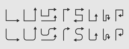 Arrow Mega set. Arrow icons. Arrows isolated. Pointer signs Navigation and direction symbols Vector...