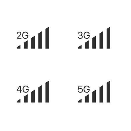 2G 3G 4G 5G internet vector icons. Wireless signal technology. Vector illustrationのイラスト素材