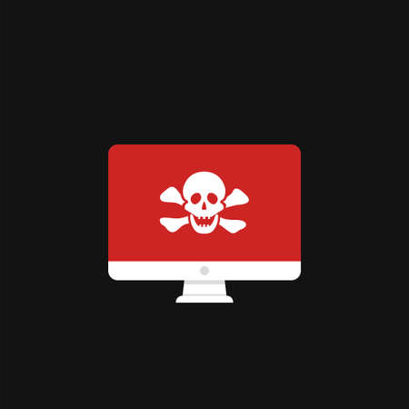 Alert notification notice on laptop computer vector, malware caution concept, spam data, fraud...