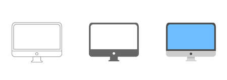 Monitor vector icon. Monitor for watching videos. Monitor screen for watching movies iconのイラスト素材