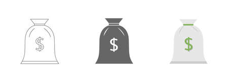 Money Bag icons in trendy flat style. Vector Illustrationのイラスト素材