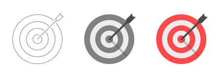 Vertical archery target and arrow isolated design for sport game and business vector background...
