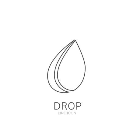 Water drop outline vector icon Flat droplet   shapes collectionのイラスト素材