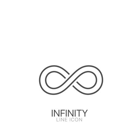 Infinity sign vector line icon. Editable strokeのイラスト素材