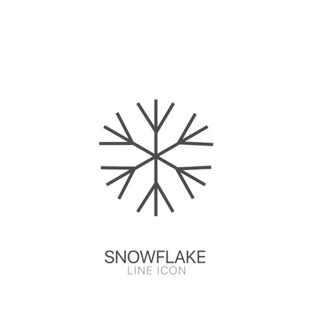 Simple Snowflake vector line icon. Editable strokeのイラスト素材