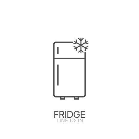 Fridge vector line icon. Editable stroke Outline vector icon Line signのイラスト素材
