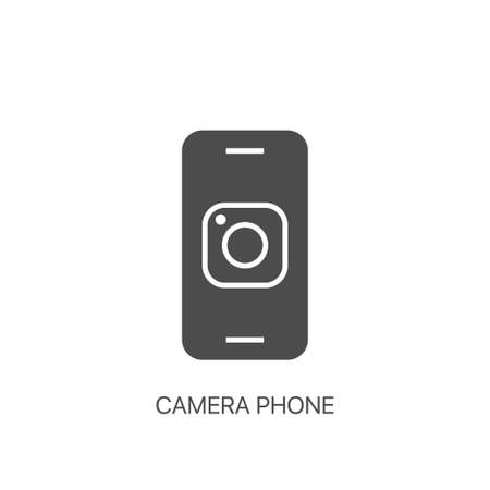 Camera phone line icon. Smartphone linear iconのイラスト素材