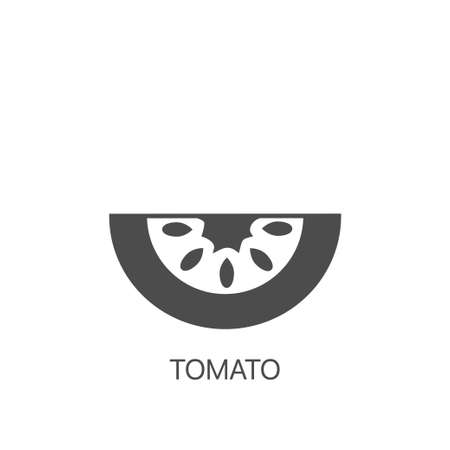 Tomato slice vector icon. Ingredient for cookingのイラスト素材