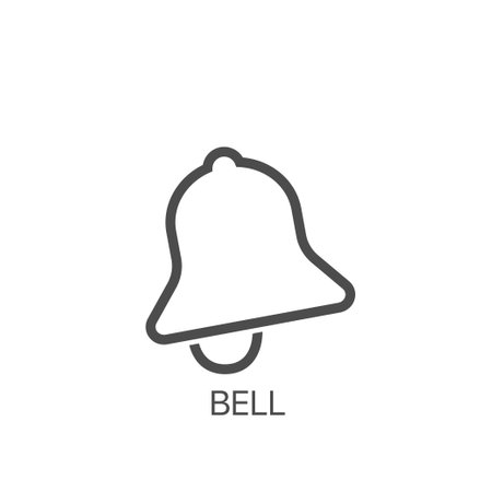 Bell simple vector icon. Bell icon in line styleのイラスト素材