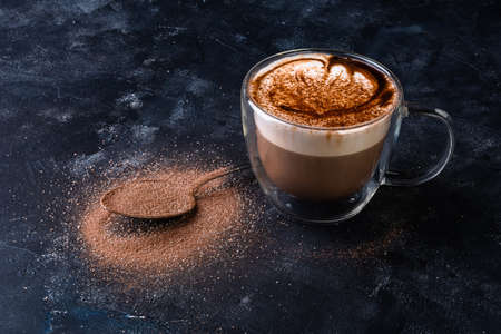 Hot latte or Cappuccino prepared with milk