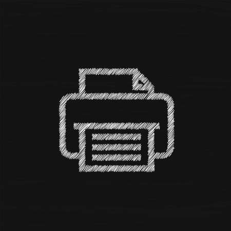 Printer white sketch vector icon. Printer Sign Vector Design Templateのイラスト素材