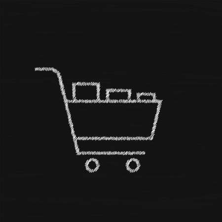 Shopping cart white sketch vector icon2. Basket business conceptのイラスト素材