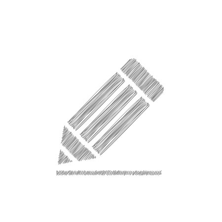 Pencil grey sketch vector icon. Signs of education for design, logoのイラスト素材
