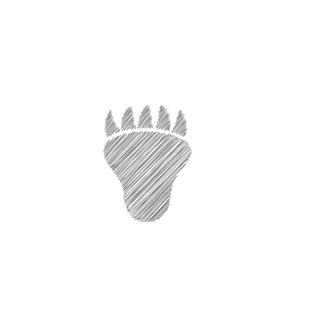 Bear trail grey sketch vector icon. Beast footpath, paw trail in the forestのイラスト素材
