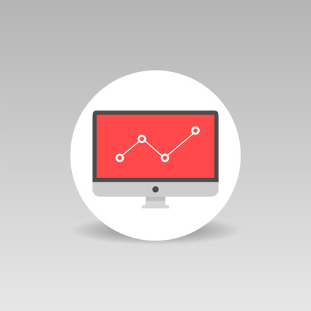 Business analytics vector icon. Flat design. Round illustrationのイラスト素材