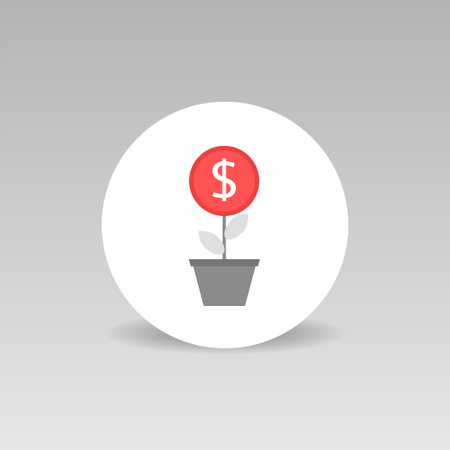 Business growth vector icon. Success investment round signのイラスト素材