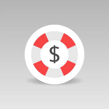 Round Llifebuoy and dollar sign icon. Financial conceptのイラスト素材