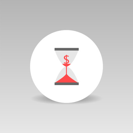 Time is money icon. Hourglass with red dollar signのイラスト素材