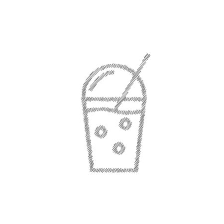 White smoothie sketch vector icon2. Symbol of detox diet and healthy lifestyleのイラスト素材