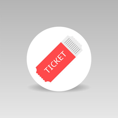 Red ticket round vector icon red silhouette old style ticketのイラスト素材