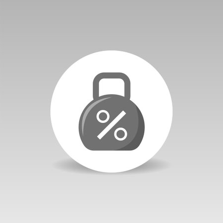 Kettlebell with a percentage symbol financial problem conceptのイラスト素材