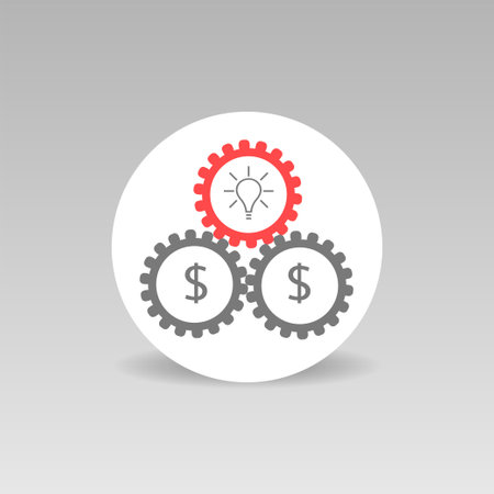 Business idea concept vector icon Gears with dollar signsのイラスト素材