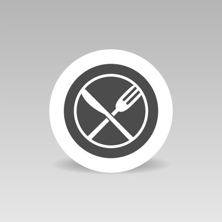 Fork and knife round vector icon Restaurant or cafe symbolのイラスト素材