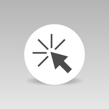 Mouse click round vector icon Cursor symbolのイラスト素材