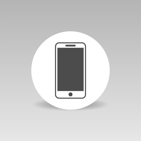 Smartphone round vector icon isolated Flat designのイラスト素材