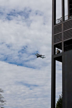 April 17, 2012 - Washington, DC, U S  Space shuttle Discovery, mounted on the Shuttle Carrier...