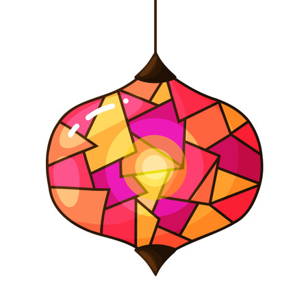 Mosaic Stained Glass Lantern Illustrationのイラスト素材