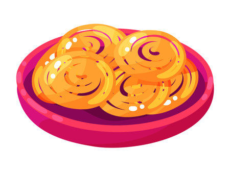 Delicious Indian Jalebi Sweets Illustrationのイラスト素材