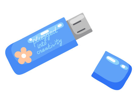 Hand Drawn Illustration of USB Flash Driveのイラスト素材