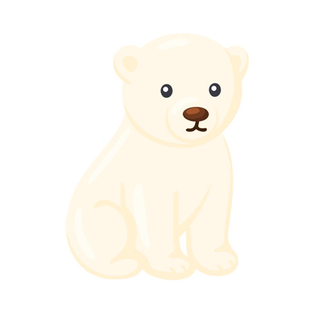 Cute Baby Polar Bear Isolated Illustrationのイラスト素材