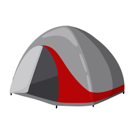 Modern Dome Camping Tent Isolated Illustrationのイラスト素材
